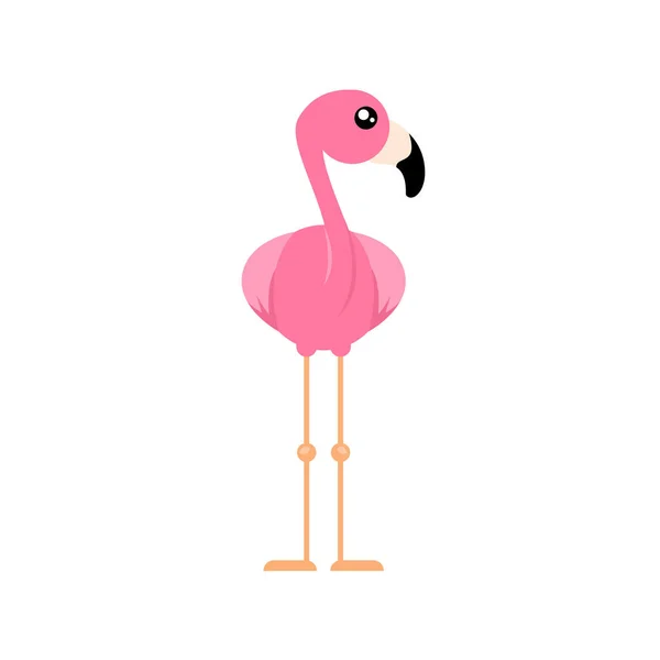 Imagem Vetorial Desenho Animado Flamingo Bonito Vetor Frontal — Vetor de Stock