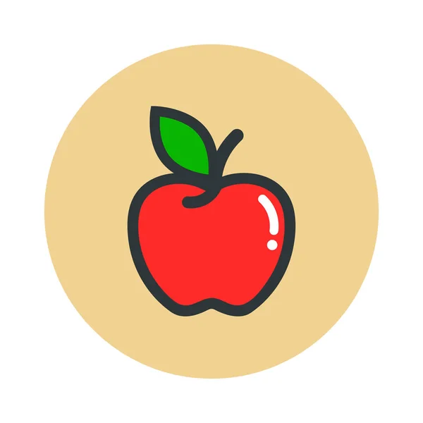 Imagen Vectorial Icono Vector Manzana Dibujos Animados — Archivo Imágenes Vectoriales