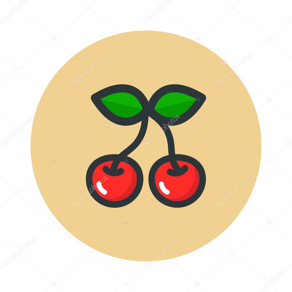 Vector image of a cartoon cherry vector icon