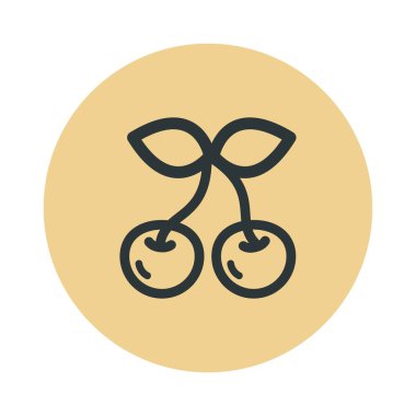 Bir karikatür kiraz vektör anahat simgesinin vektör görüntüsü