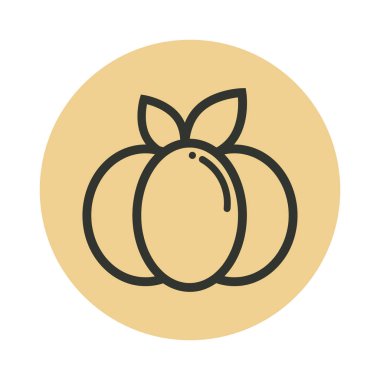 Yaprak simgesi ile bir karikatür kabak vektör görüntü anahat vektör görüntüsü