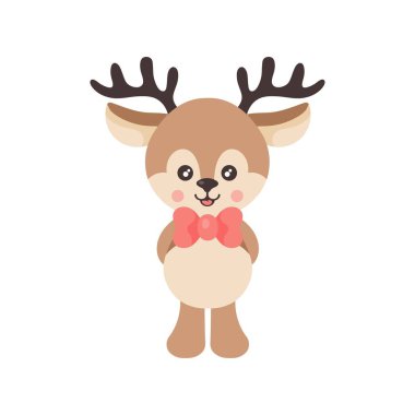 Kravatlı bir çizgi film sevimli geyik Vektör görüntü 