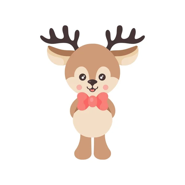 Kravatlı bir çizgi film sevimli geyik Vektör görüntü 