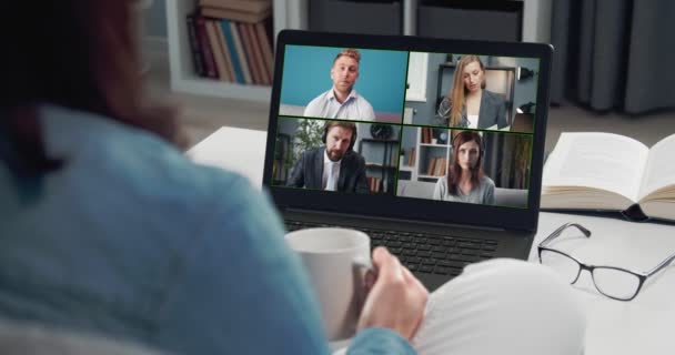 Laptop Videochat thuis — Stockvideo