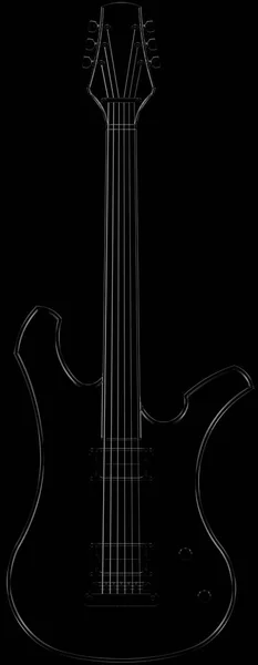 siyah beyaz parlak bir elektro gitar şeklinde