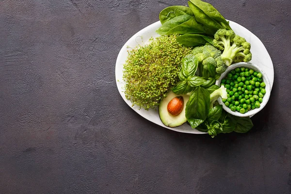 Vejetaryenler Için Protein Sağlıklı Gıda Temiz Yemek Seçimi Kaynak Lucerne — Stok fotoğraf