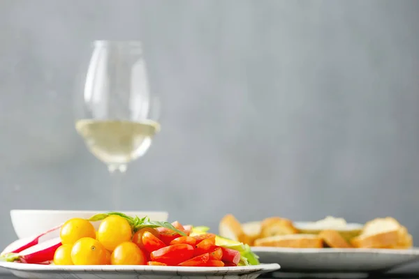 Rozmaite Przekąski Warzywne Białego Wina — Zdjęcie stockowe