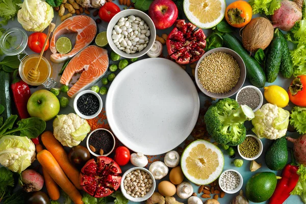 Bioélelmiszerek Főzés Egészséges Diétás Élelmiszer — Stock Fotó