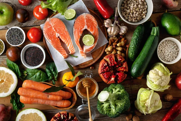 Sada Biopotravin Pro Vaření Zdravé Dietní Jídlo — Stock fotografie