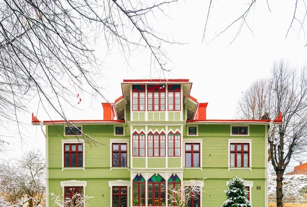 Hermosa Casa Colorida Estocolmo Suecia — Foto de Stock