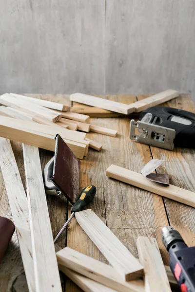 Carpenter Pracoviště Truhlářské Dílně — Stock fotografie