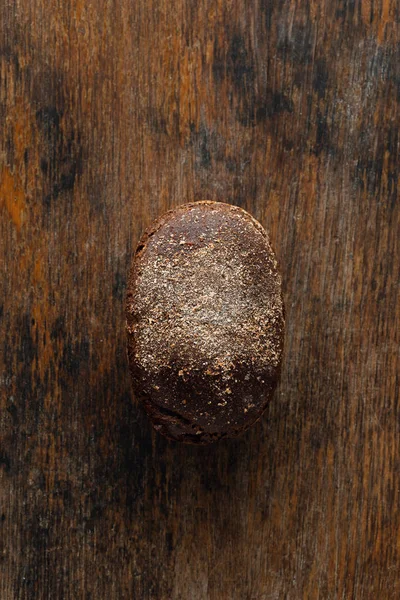 Loaf Rye Bread Crispy Wooden Table — 图库照片