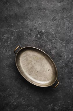 Boş eski karanlık taş arka plan üstten görünüm pan