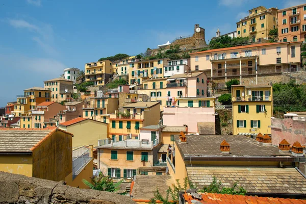 Vista Panorámica Del Colorido Pueblo Riomaggiore Cinque Terre Italia —  Fotos de Stock