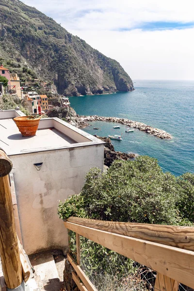 Güzel Riomaggiorein Cinque Terre İtalya görünümü
