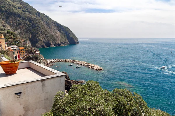 Güzel Riomaggiorein Cinque Terre İtalya görünümü