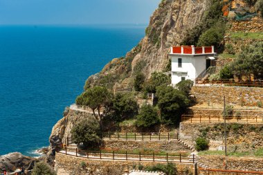 Cinque Terre İtalya Riomaggiorein görünümü
