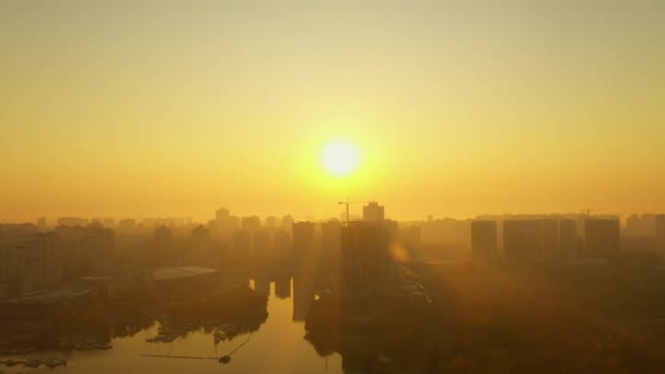 Natur Naturskøn Udsigt Solnedgang Byen – Stock-video