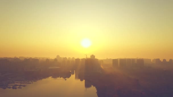 Natur Naturskøn Udsigt Solnedgang Byen – Stock-video