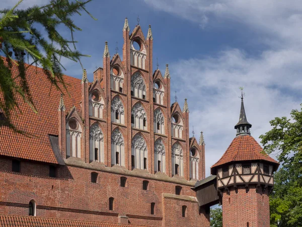 Фасадні Замок Мальборк Польща Тевтонського Ордену Влітку 2018 — стокове фото