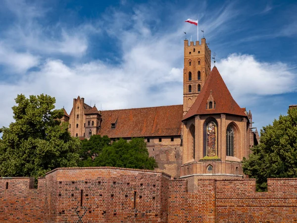 Malbork Castle Található Város Malbork Lengyelország Nyári 2018 Ban Kilátás — Stock Fotó