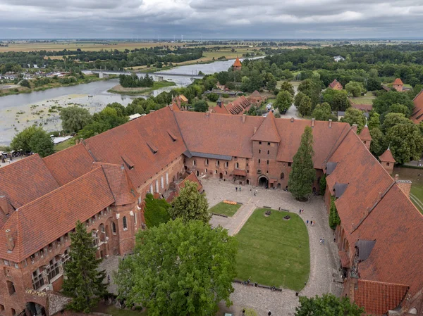 Malbork Castle Lengyelország 2018 Nyáron Madártávlat Nézete — Stock Fotó