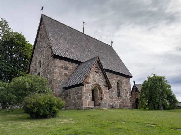 Trono Стара Церква Найстаріших Частин Століття Trano Влітку 2018 Halsingland — стокове фото
