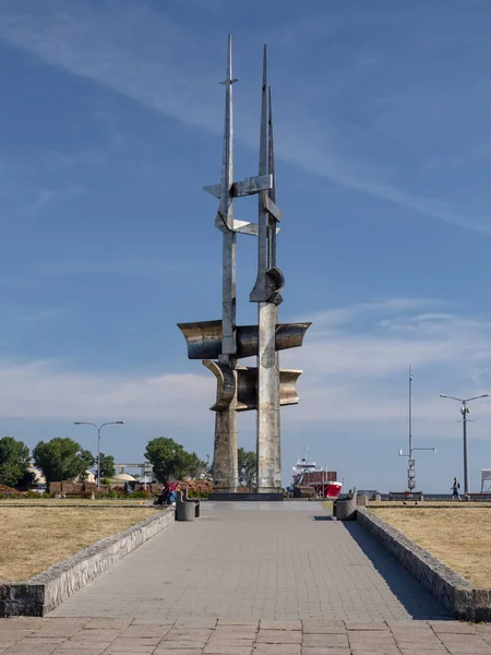 Yaz 2018 Akvaryum Yanında Bulunan Skelesi Gdynia Polonya Ile Gemi — Stok fotoğraf