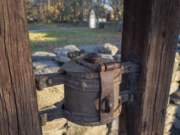 Коробка Металлической Церкви Музее Открытым Небом Skansen Стокгольме Швеция Осенью — стоковое фото