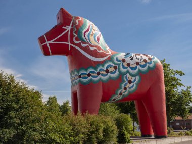 Avesta, İsveç'te dünyanın en büyük Dala at heykeli (yaz 2018)