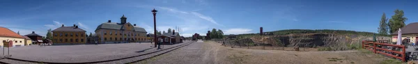 法卢格鲁瓦 法轮功铜矿 在法伦 达拉纳 瑞典2018年夏天 大坑和采矿博物馆的全景 — 图库照片