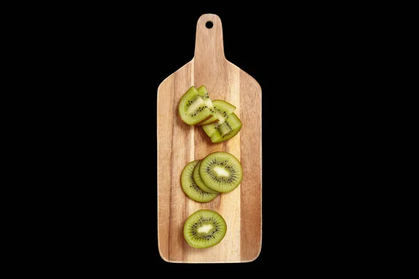 Plasterki Owoców Kiwi Desce Krojenia Widok Bliska — Zdjęcie stockowe