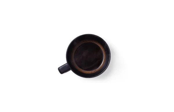 Tasse Mit Heißem Aromatischen Kaffee Isoliert Auf Weißem Hintergrund Nahsicht — Stockfoto