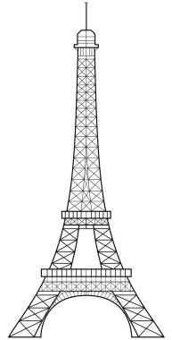 Paris Eiffel kapıldın kesin vektör çizim