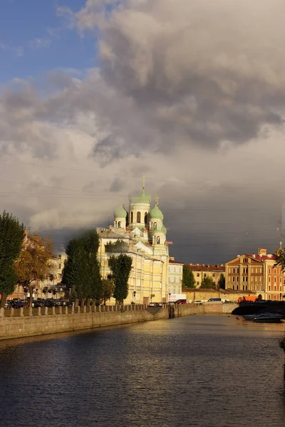 Vue Sur Rivière Église Dans Centre Saint Pétersbourg Russie — Photo