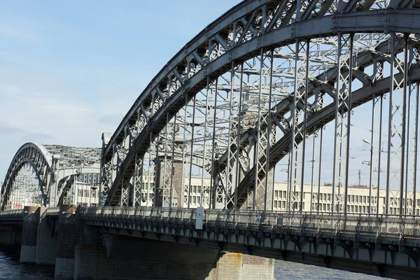 Ponte Bolsheokhtinsky Sul Fiume Neva San Pietroburgo — Foto Stock