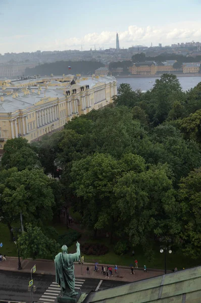 Vista Dall Alto Della Cattedrale Sant Isacco San Pietroburgo Parco — Foto Stock