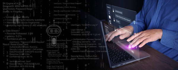 Ассистент Business AI и технология chatbot работают на заднем плане, эффективно решая проблемы клиентов с помощью автоматизации, обработки в реальном времени и интеллектуальных средств цифровой коммуникации.