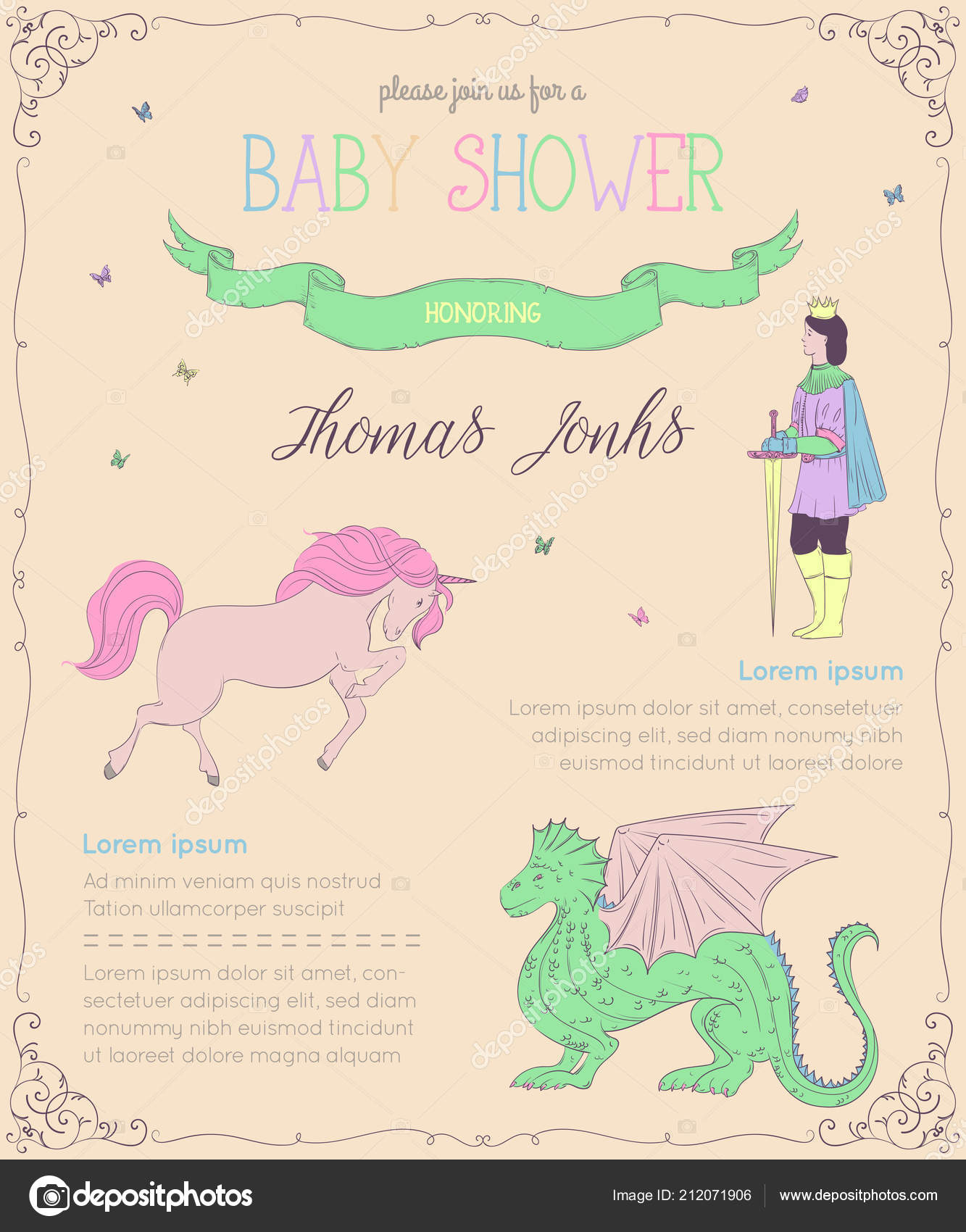 dragon baby shower invitations