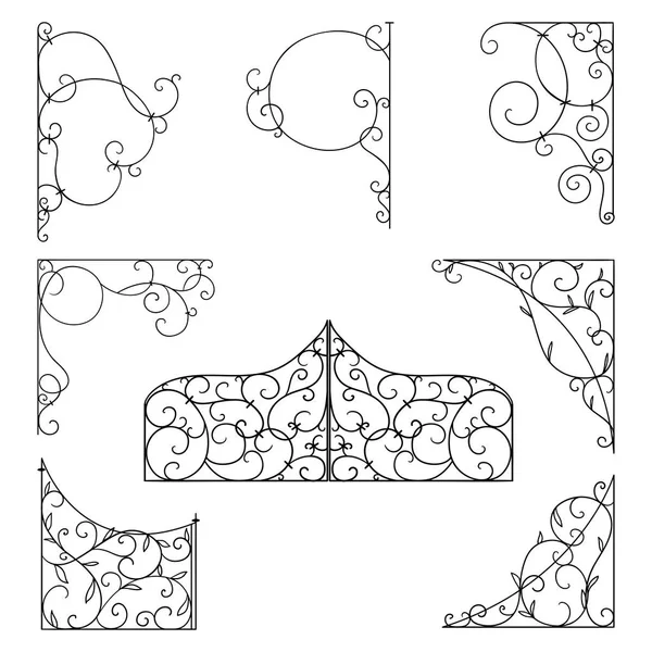 Ковані Дужки Вивісок Вінтажний Кутовий Орнамент Декоративний Елемент Дизайну Filigree — стоковий вектор