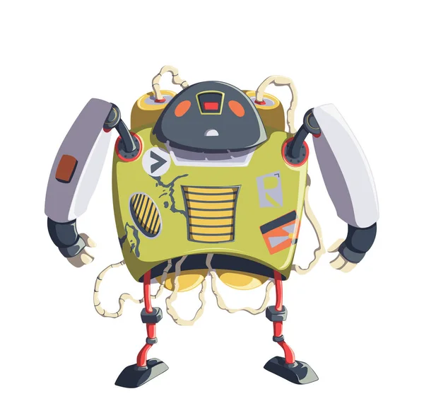 Karakter Robot Kartun Teknologi Masa Depan Konsep Desain Kecerdasan Buatan - Stok Vektor