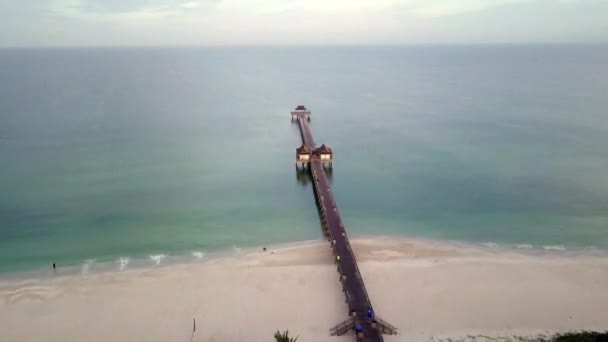 Neapel Beach Pier Florida Überfliegen — Stockvideo