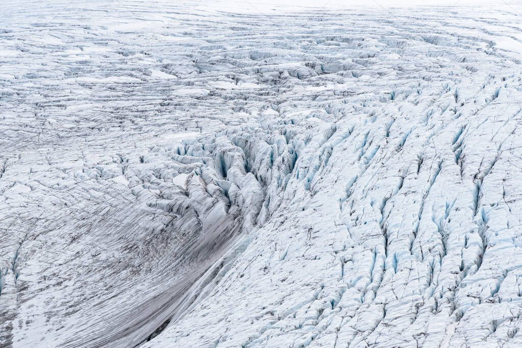 Close up of ice of Exit Glacier, Harding Icefield, Kenai Fjords National Park, Seward, Alaska, United States