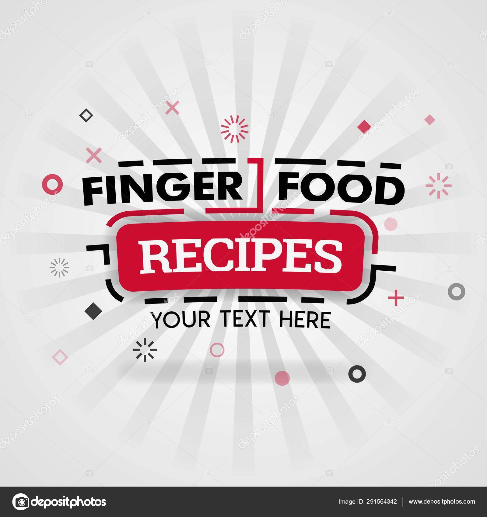 Template Finger Food Recipes Red Cover Book Can Use Food Stock Vector C Imamfathoni