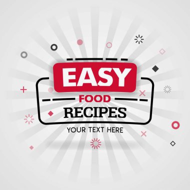 Kolay yemek tarifleri kırmızı kapak kitap için Şablon. Gıda reklam afiş ve el ilanı, sosyal medya sonrası promosyon, online pazarlama için kullanabilirsiniz. Gıda endüstrisi, restoran, baskı, şirket, web afiş