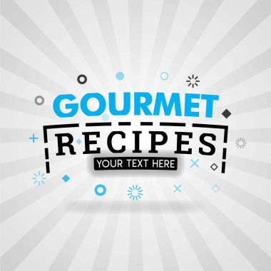 Gurme gıda tarifi mavi poster için şablon. promosyon, reklam, pazarlama için. Ders kitabı kapak dergisi, mutfak web siteleri, foodie sitesi, restoran zinciri, yemek kitabı, akşam yemeği pişirme kitabı için olabilir