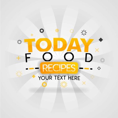 Bugün yemek tarifleri için Turuncu logo şablonu. promosyon, reklam, pazarlama için. Gıda uygulama kapağı, mutfak logosu, gıda dükkanı logosu, restoran web kapağı, yemek kitabı, yemek yemek kitabı için olabilir