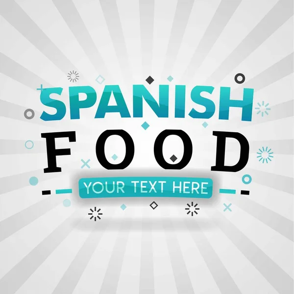 西班牙食品的绿色标志 对于食品覆盖应用程序 预订餐厅 食品网站 食谱食品 手指食品行业 快速和简单的食谱 伟大的食谱食谱 — 图库矢量图片