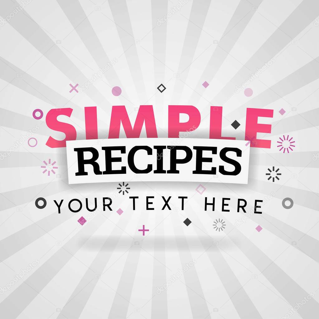 Pink logo for simple recipes. for recipe websites, food blog, today recipes, buy food mobile app, free recipes book, cheap culinary books, cookbook recipes web, best recipe websites, dish restaurant