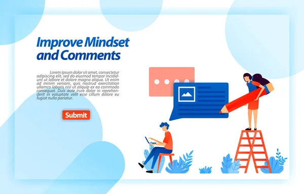 Change Improve User Mindset Comments Using Service Get Better Advice — Stock Vector